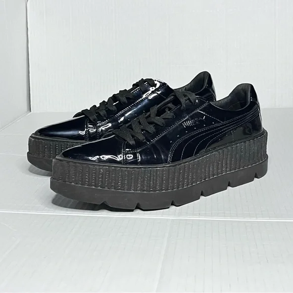 Stylish Women's Black Platform Sneakers - Picture 3 of 13